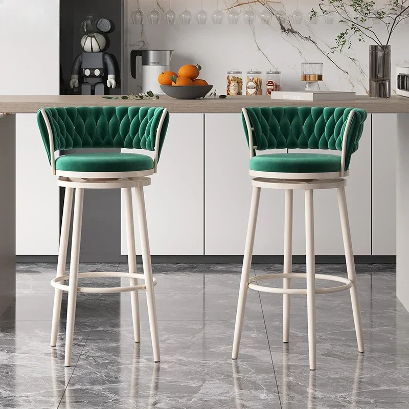 

Minimalist Chairs Bar Chair Modern Design Kitchen Counter Dining Pink High Table Stools Swivel Luxury Barstools Mesas Furniture