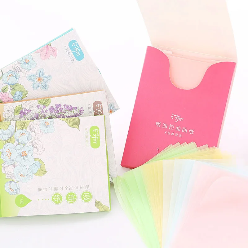 2022 Hot Protable Facial Absorbent Paper Oil Control Wipes Green Tea Bamboo Charcoal Sheet Oily Face Blotting Matting Tissue