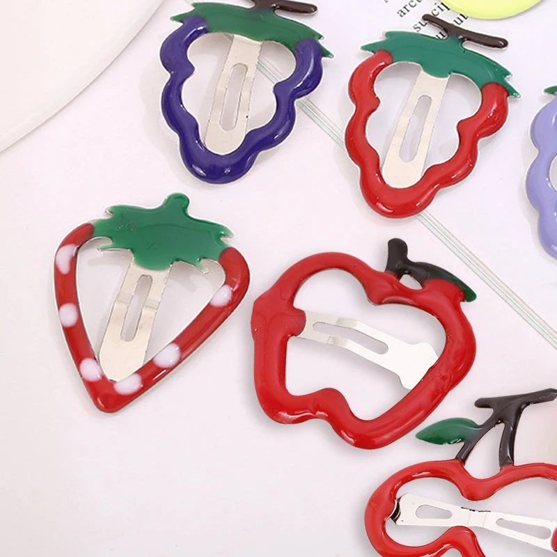 Metal Barrettes Cherry Shape Fashion Strawberry Side Clips DIY Styling Tool Fruits BB Hairpins Children Sweet Headwear