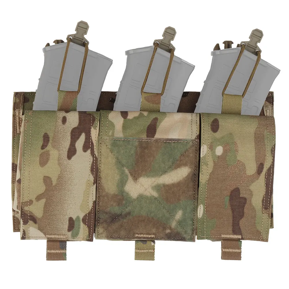 Wosport Triple 7.62 Mag Pouch 25mm Quick Buckle Cordura Utility Pouches Hook Loop Panel for Airsoft Vest Chest Mount Accessory