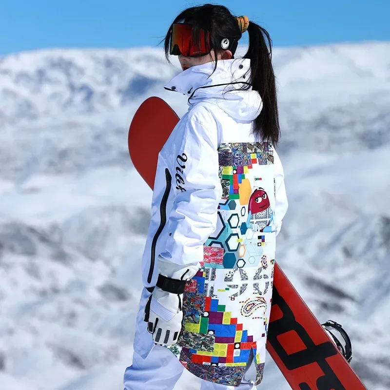 2024 New Skiing Suites Snowboard Jacket Winter Ski Pants Women Warm Waterproof Tracksuit Detachable Hem Men Alpine Sport Clothes