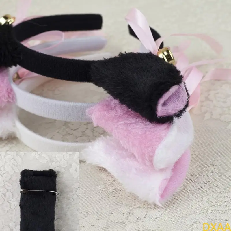 DXAA Kids Cats Kostüm Set Katzen Ohren Stirnbänder Schwanz Tutu Bowtie Halloween Party Requisiten