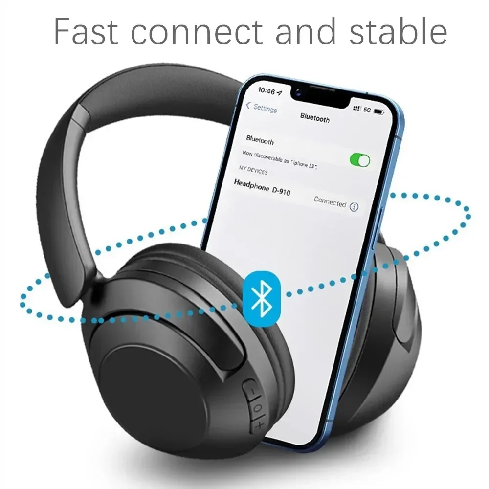 15 Hour Wireless Headset Bluetooth Headphone 5.3 Large TV Earphone Rotate Big Earmuffs with USB Adapter