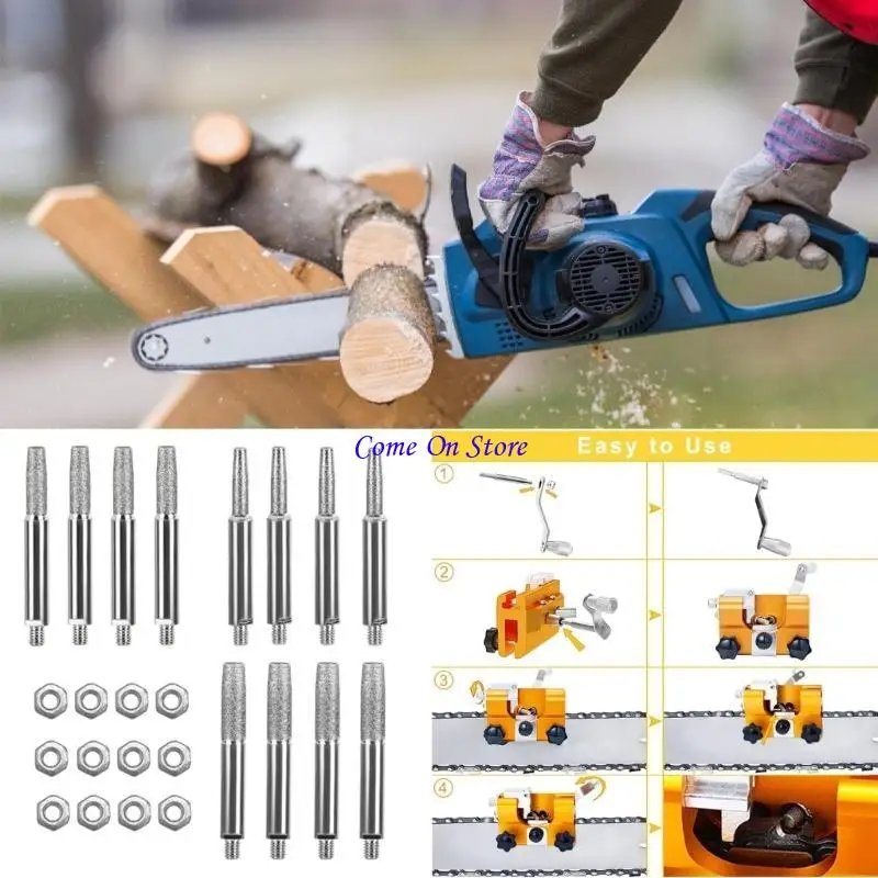 

M6CF 12Pieces 4mm/4.8mm/5.5mm Chain Sharpener Grinding Heads For Various Sizes Chains