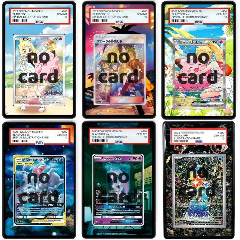 Porte-clés avec étui de protection en acrylique, cadeaux pour les fans d'art et de jeux d'anime, collection d'art d'anime, Sun Moon Paldea, Magikarp évolué, Mewtwo, Mew