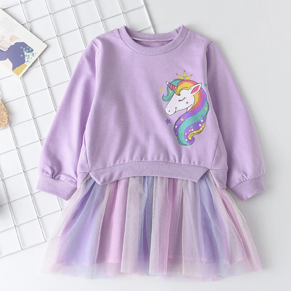 open lace back dress Girls Purple Unicorn Tutu Dress for 3-7 Years #22003 3T US Kids' Numeric