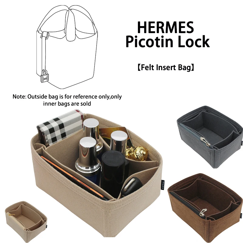 

EverToner подходит для H Picotin 18 22 26 Органайзер войлочные вкладыши ковш для макияжа сумка Портативная Косметическая база формирователь для женщин...