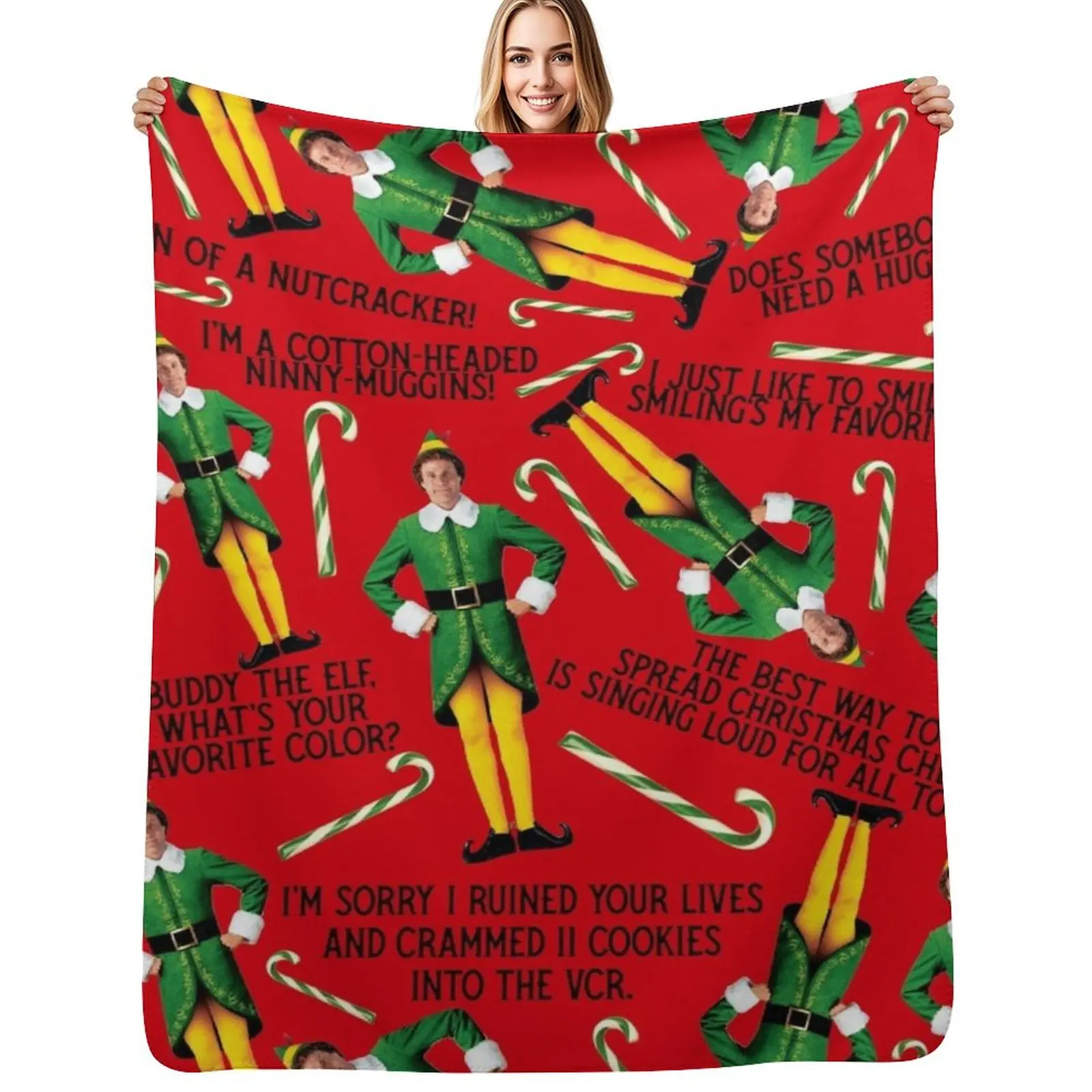 Buddy the Elf Print Throw Blanket Softest Warm Luxury Designer Luxury Thicken christmas gifts anime Blankets