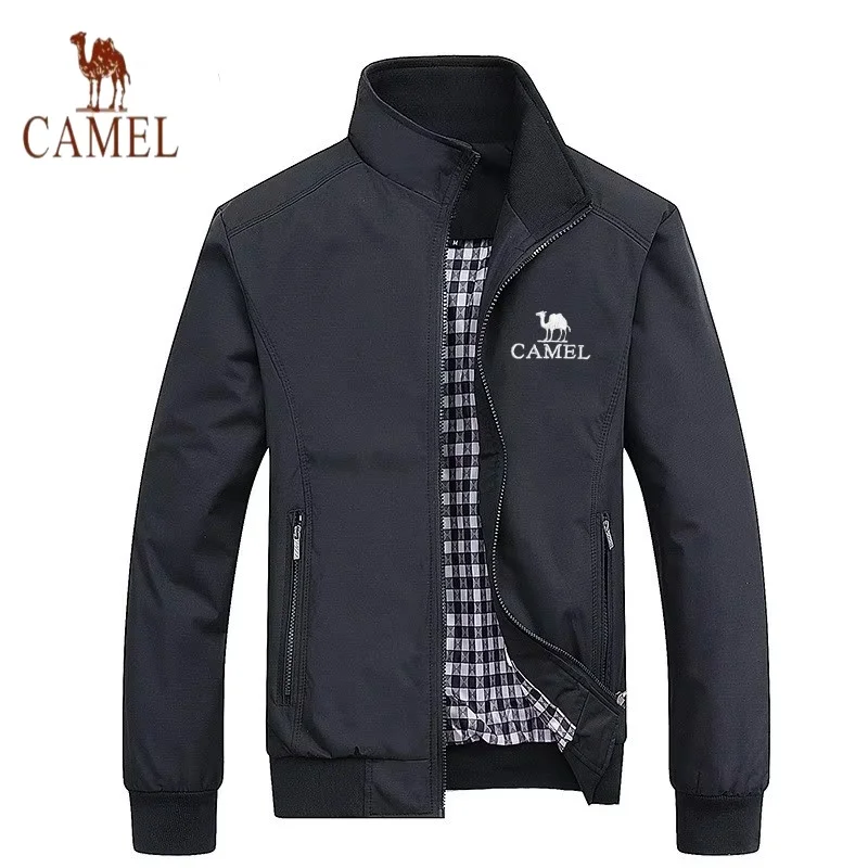 

Camel Spring Summer Men's high quality embroidered lapel Jacket, new luxury, fashion, casual, comfortable outdoor windproof jack