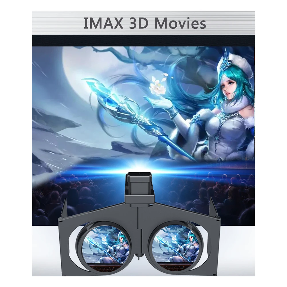 Plastic Virtual Reality VR Glasses Movies Games Nearsighted VR Glasses Mini Foldable Virtual Reality VR Glasses for Mobile Phone