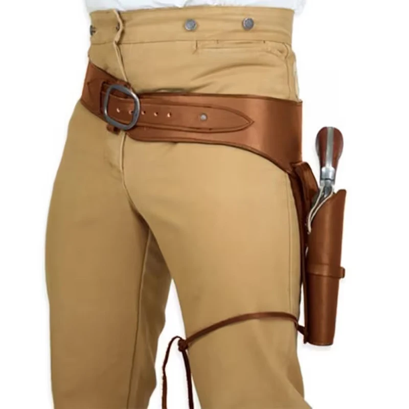 Men Women Western Gun Belt Holster  Medieval Corsair Captain Waistband Halloween Costumes Cosplay Renaissance Cowboy Belt bag