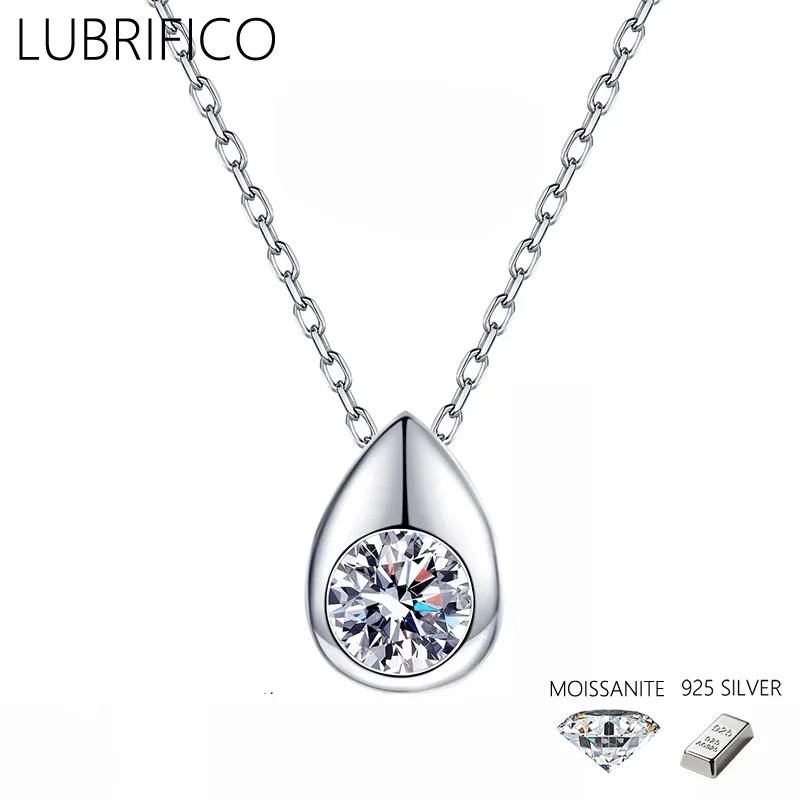 

4mm/5mm Moissanite Stone Small Bean Necklace 925 Sterling Silver Lad Diamond Pendant For Women Fine Jewelry Wedding Party
