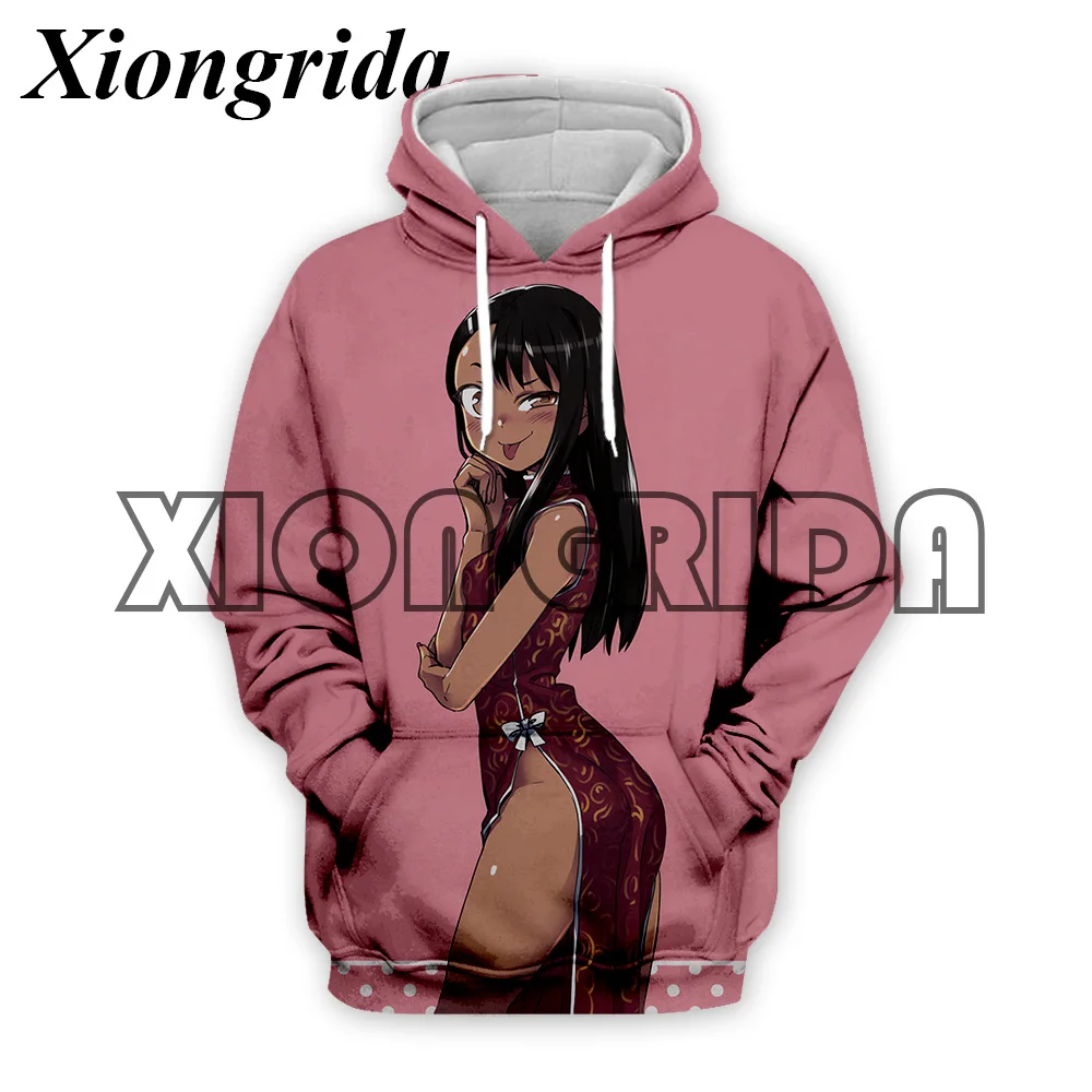 Hentai Sexy Anime Print Hoodies Mens Nagatoro Hayase Kawaii Hood Casual Sweatshirt Harajuku All Over Print Unisex Pullover Hood