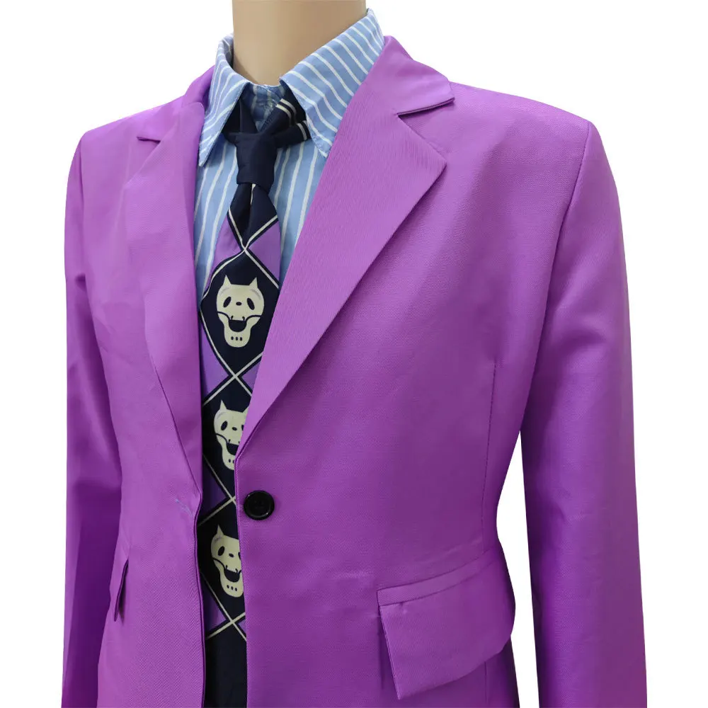 Nuovi uomini Anime Cos Kira Yoshikage Costume Cosplay Halloween Uniform Outfit Set Carnevale Giochi di ruolo Blazer Set di abiti