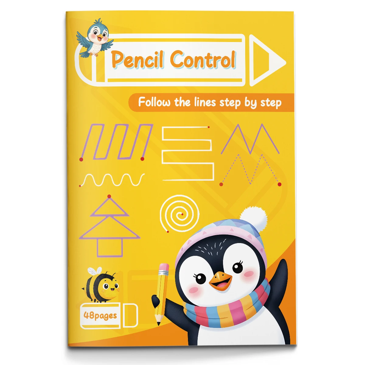 Pencil Control Activity Book for Kids, Tracing Lines and Shapes Workbook, Early Writing Practice Book