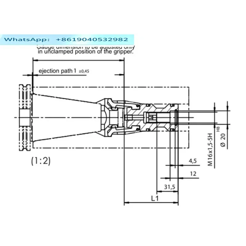 OTT-JAKOB 95.101.XXX internal thread high speed spindle pull claw