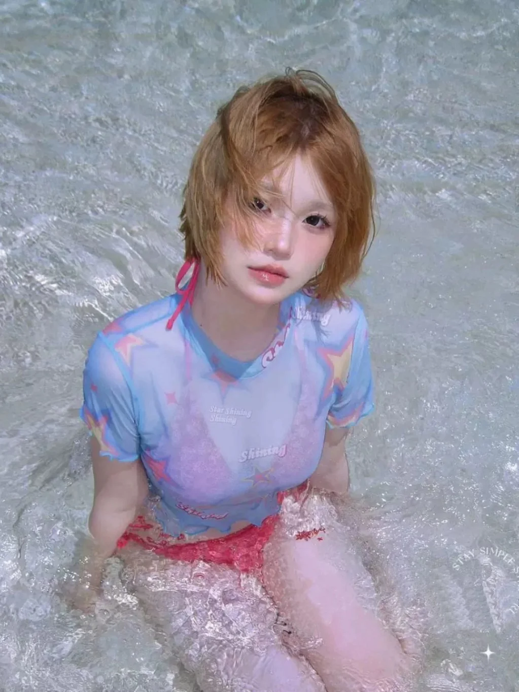 

Women's Dopane Beach Bikini Tee-piece Set e Pure Desire Cool Sexy Girl Hot Springs Vaion Swimsuit with Chest P...