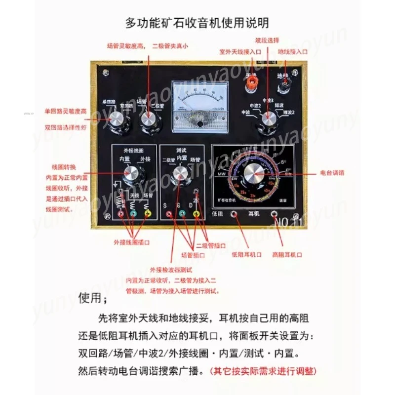 Crystal Radio DIY Kit, Medium Short Wave Receiver, No Battery Educational Science Project for Students and Hobbyists