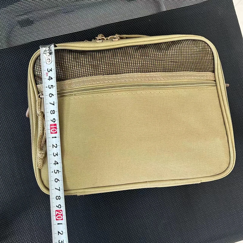 Tragbare Herren-Toilettentasche aus Oxford-Gewebe, Khaki, Reise-Organizer mit mehreren Taschen, hängende Waschtasche für Outdoor-Aktivitäten, Angeln und Kurzreisen – Detail 13