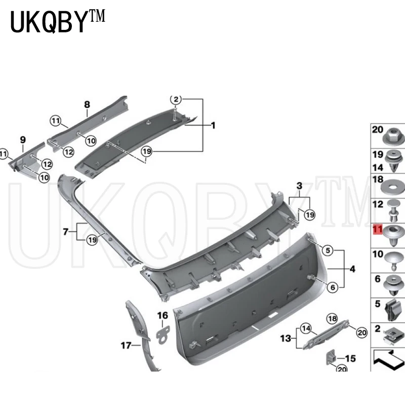 Abaixe a braçadeira para X6 X4 E71 F07 F26, 517048316, 07147222908