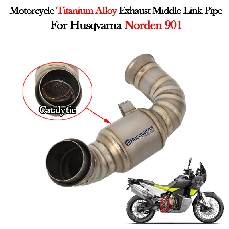 

Slip On For Husqvarna Norden 901 Motorcycle Exhaust Escape Moto Modify Muffler Titanium Alloy Middle Link Pipe