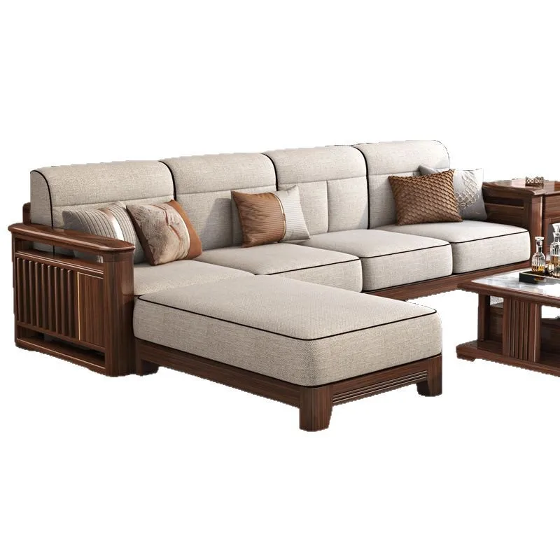 

purple gold pear wood solid wood sofa living room modern small apartment light luxury solid wood combination furniture
