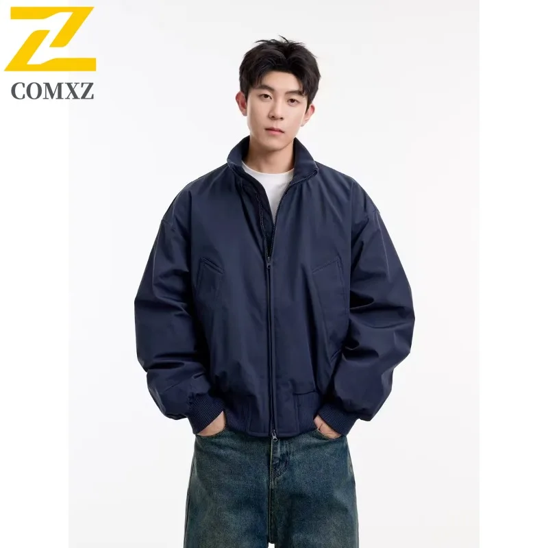 

COMXZ Мужская университетская куртка, свободная высококачественная универсальная осенняя байкерская куртка для езды на велосипеде и путешествий, удобная дышащая верхняя одежда для кемпинга