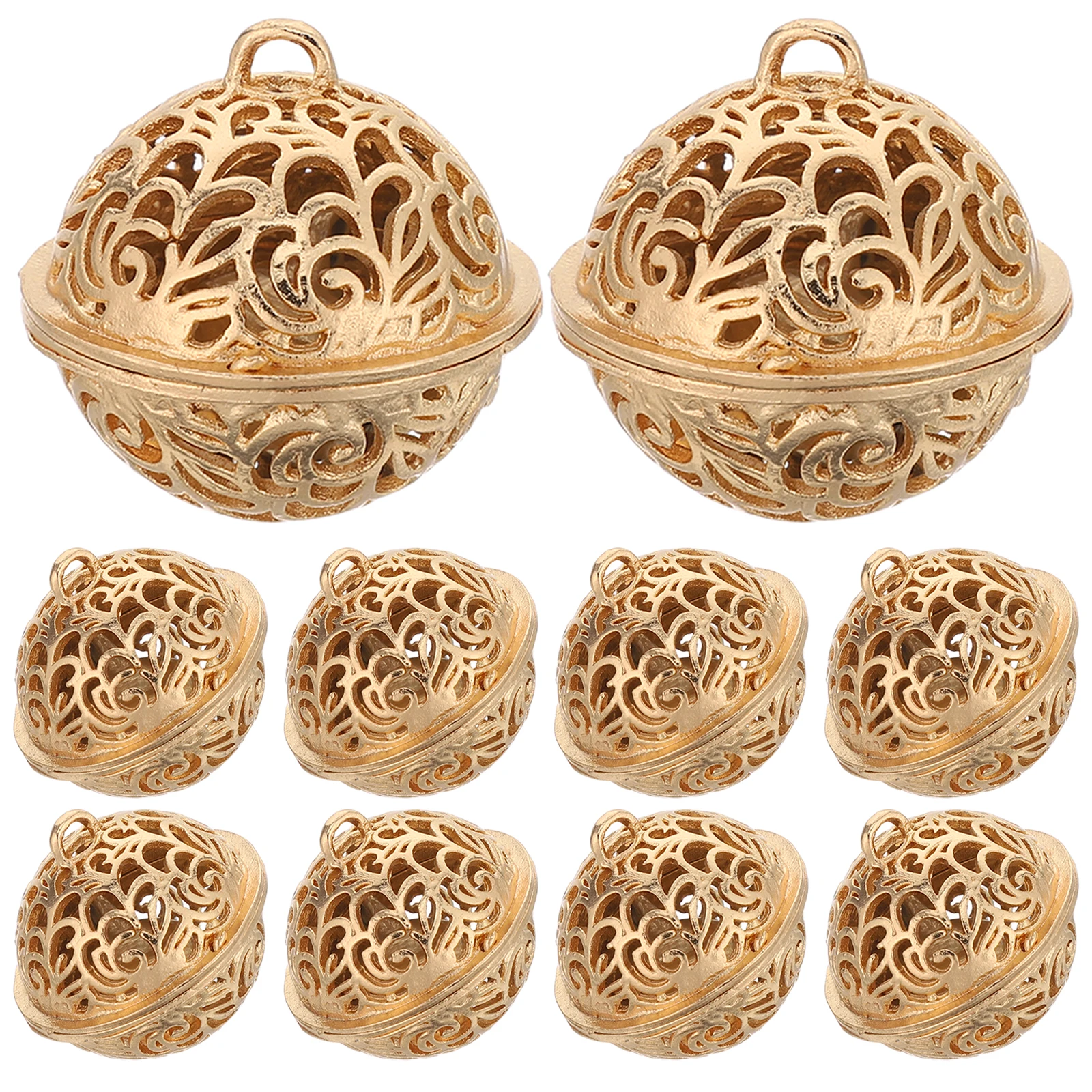 

10Pcs Hollow Out Bells Christmas Decoration Ornament Bells Dog Potty Training Electroplated Hollow-out Bell Decorative Pendant