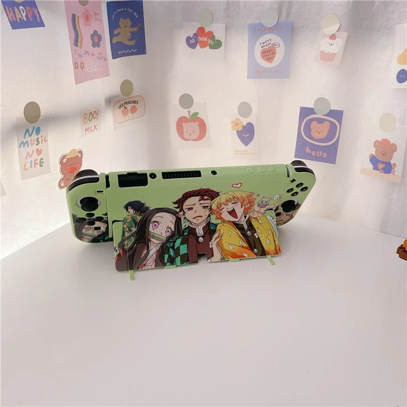 Bonito dos desenhos animados caso macio doca estação capa escudo protetor para nintendo switch oled ns console protetor de cristal pele