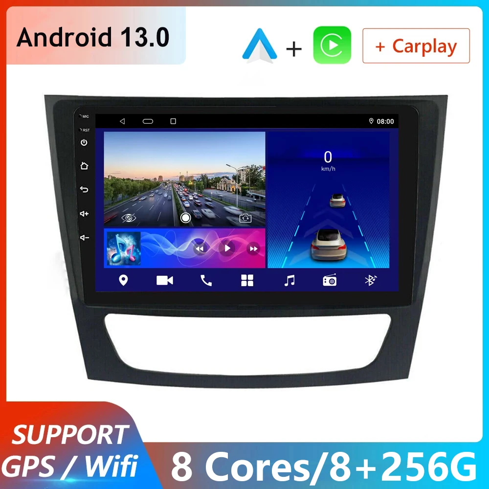 

4G+64G Multimedia Player For Mercedes Benz E Class S211 W211 CLS Class C219 2002 -2010 Car Radio GPS Carplay Android Auto