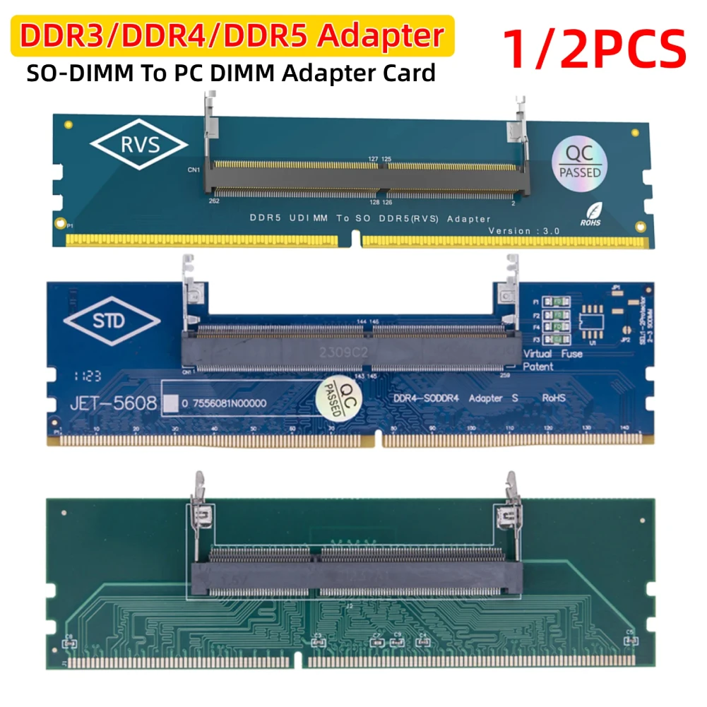 Laptop To Desktop SO-DIMM To PC DIMM Card DDR3 DDR4 DDR5 Memory RAM Memory Adapter Gaming Laptop RAM Connector Card Memory Stic