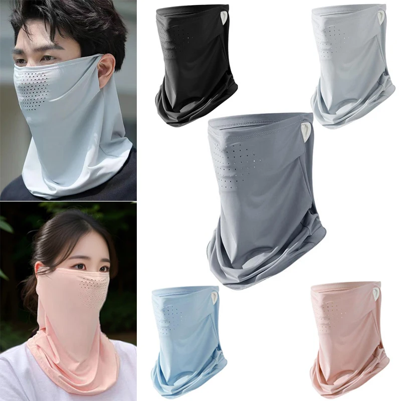 

Ice Silk Sunscreen Mask Men Women Summer Neck UV Protection Face Cover Outdoor Sports Cycling Sun Proof Neck Wrap Cover Scarf