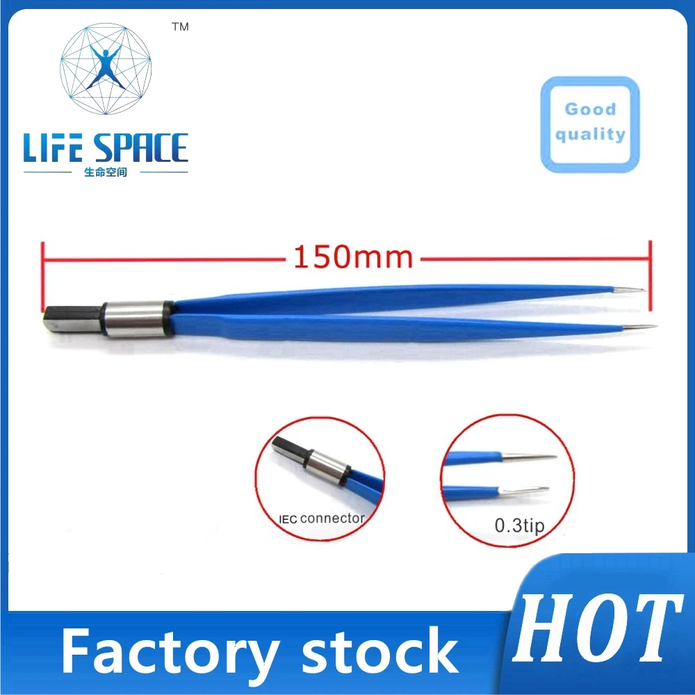 

EMI-15003S Reusable Bipolar Forcep IECElectrosurgical Electrocoagulation Tweezers Electrode Connection Surgical Instrument,tool