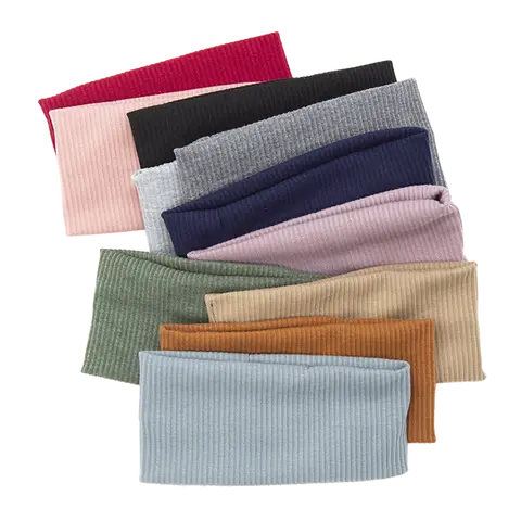 Mulheres cor sólida yoga malha bandana algodão turbante largo torcido atado headwrap moda meninas hairband acessórios para o cabelo