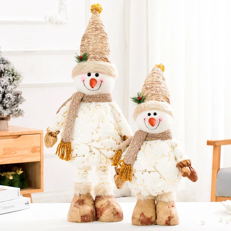

Christmas Snowman Elk Alpaca Cart Doll Decoration Hotel Shopping Center Window Scene Decoration Lovely Snow Alpaca Decorations.