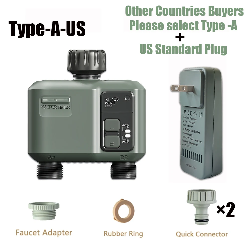 Nieuwste WIFI RF433mhz Tuinbewatering Timer Slimme Sprinkler Druppelbevloeiingssysteem Ingebouwde Waterstroom Recorder Controller TUYA