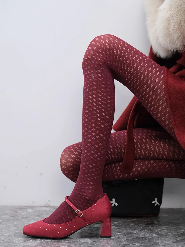 Retro Geometric Flower Hollow Pantyhose Women Tights Thin Micro Transparent Sexy Bottom Socks Women's Stocking For Christmas