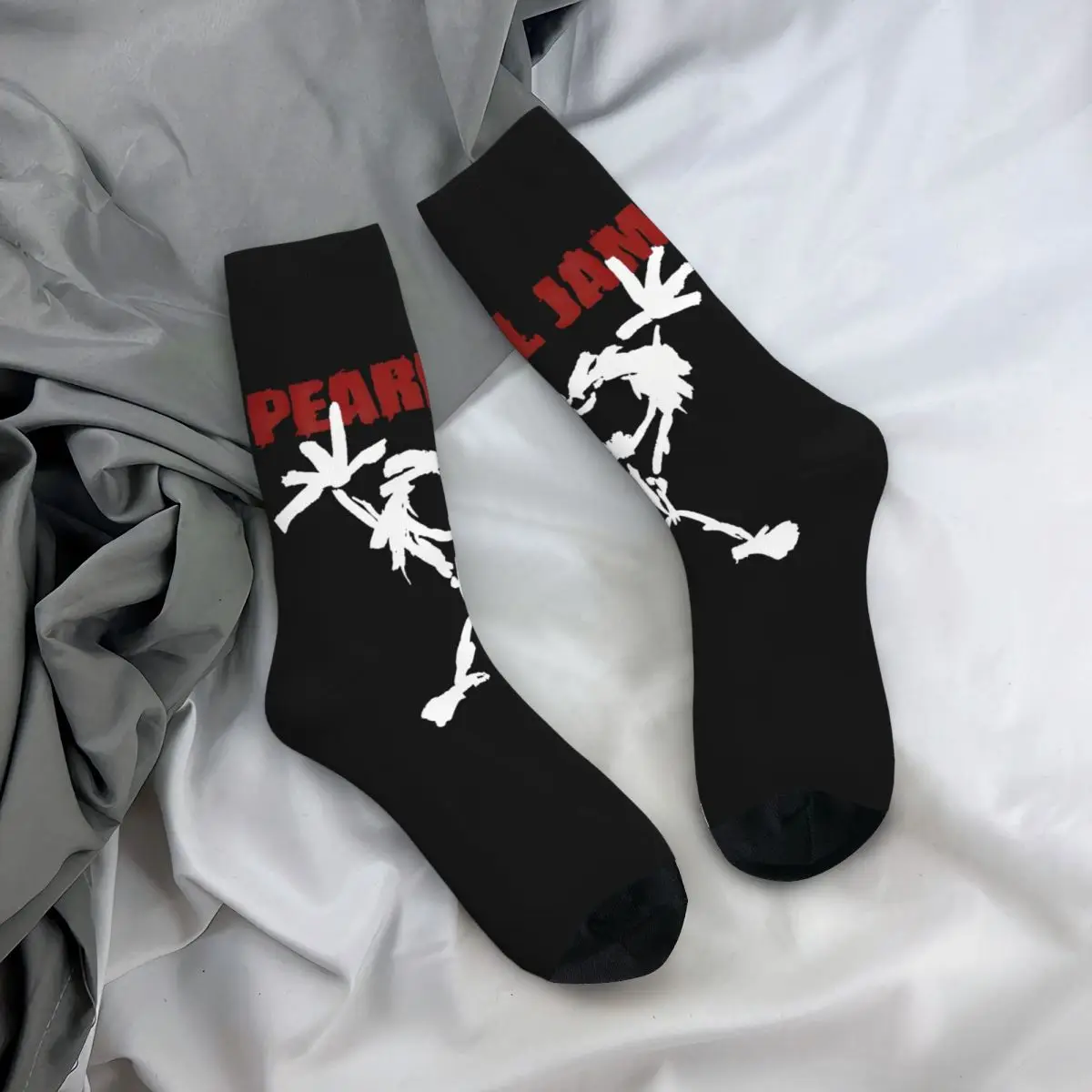 Verrückte Kompression klassische Musiker Rock Socke für Männer Vintage Perle Marmelade nahtlose Muster Crew Socke Neuheit