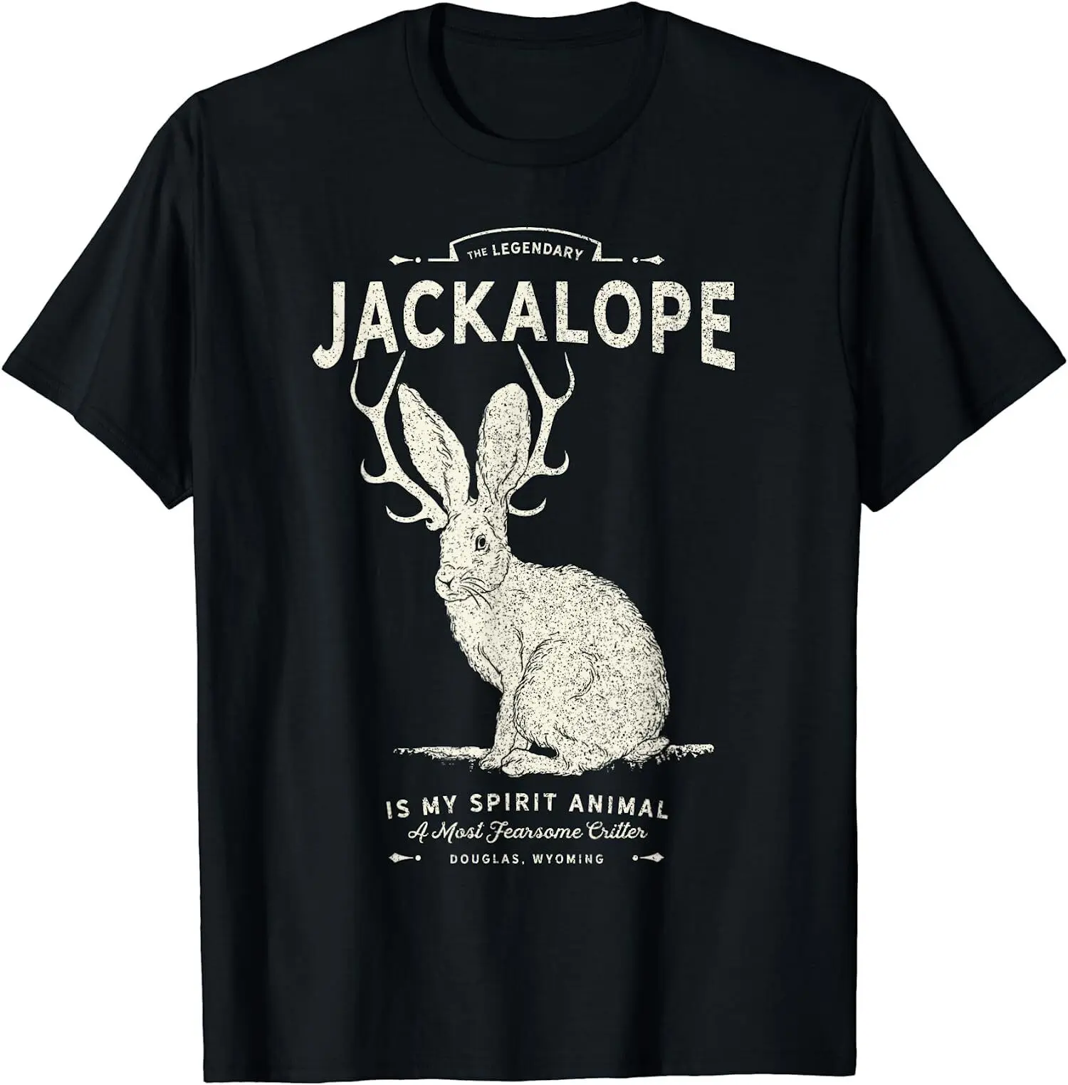 NEW LIMITED Vintage Jackalope Spirit Animal Mythical Critter Design Shirt S-3XL