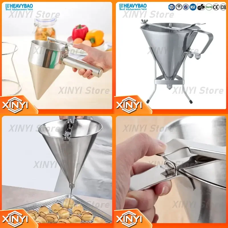 High Quality Commercial Cooking Tool Kitchen Household Multi Purpose Stainless Steel Metal Oil Funnel for All Cookware