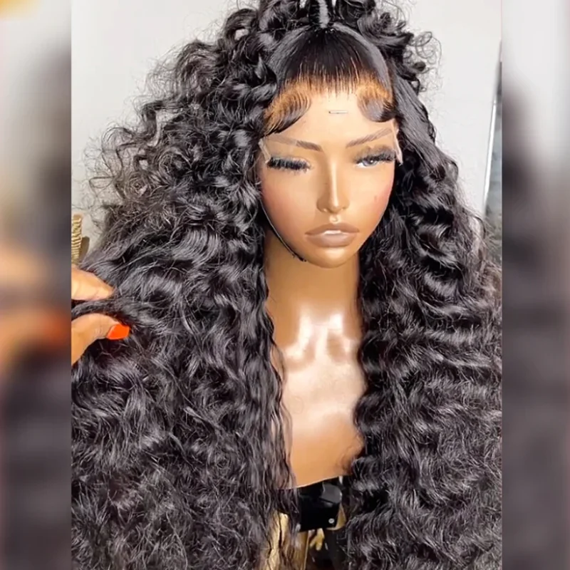 Glueless Soft 180 Density Deep Kinky Curly 26 inch Long Black Lace Front Wigs For African Women Babyhair PrePlucked Daily