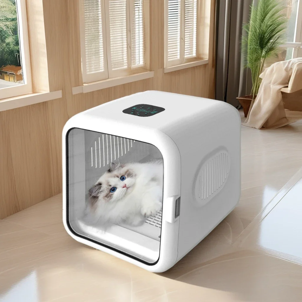 Cat Dryer Box Automatic Pet Hair Grooming Drying Machine Iron Material Charged Power Source