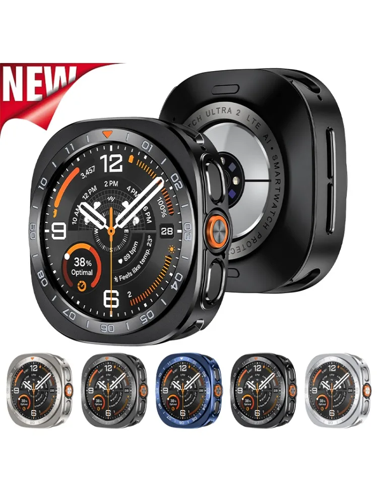 Metallgehäuse für Samsung Galaxy Watch Ultra 2 2026 47mm, robuster Metallrahmen, stoßfester Schutzrahmen für Galaxy Watch Ultra 2 47mm Gehäuse