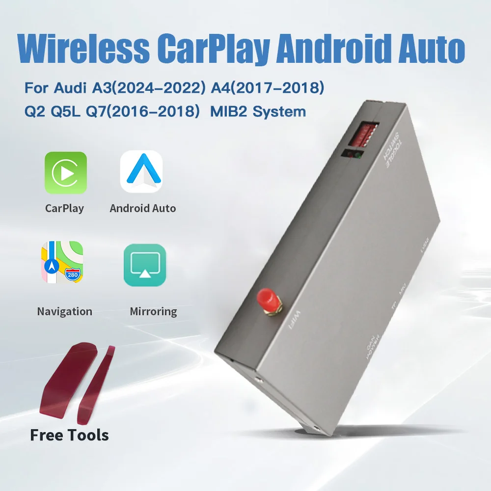 AUTOABC Bezprzewodowy interfejs CarPlay Android Auto do Audi A3 A4 A5 Q2 Q7 Q5L 8V AirPlay Mirror Link kamera multimedialna