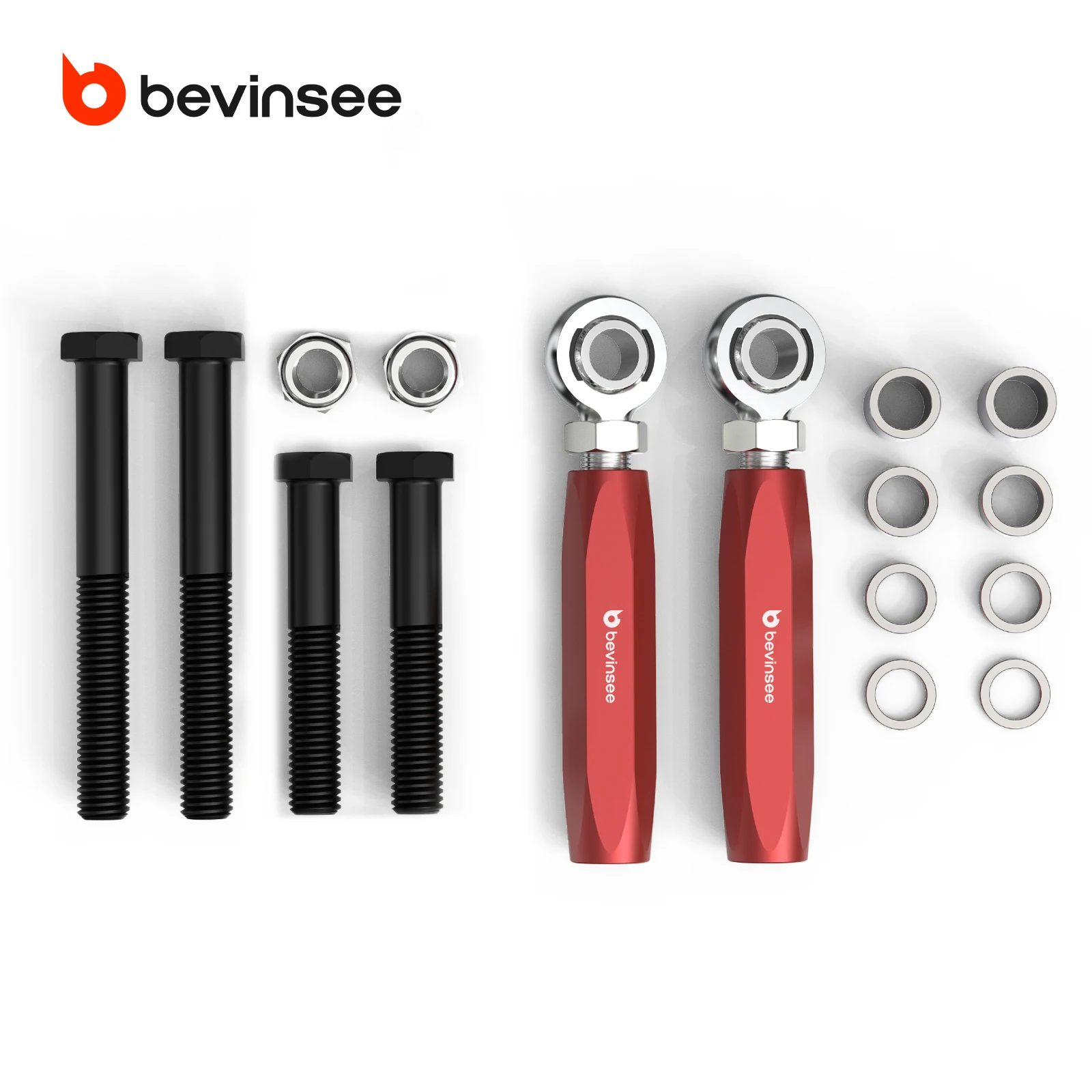 BEVINSEE Adjustable Outer Tie Rod Ends for Maximum Power Bump Steer Kit for ford Mustang GT V8 Roush & Saleen Vehicles 1979-1993