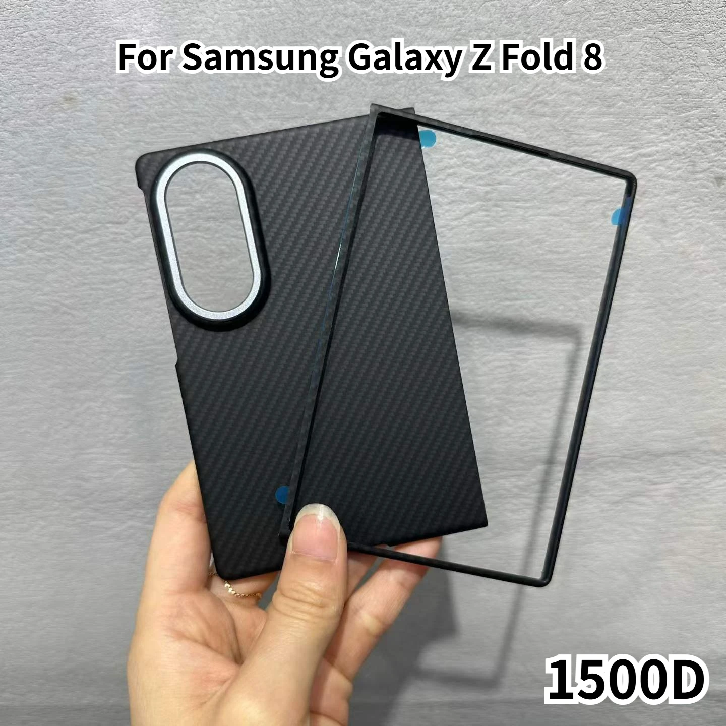 Wysokiej jakości magnetyczne etui PC z włókna węglowego 1500D o wzorze włókna węglowego do Samsung Galaxy Z Fold 8, o wyglądzie kevlaru, z obsługą bezprzewodowego ładowania.