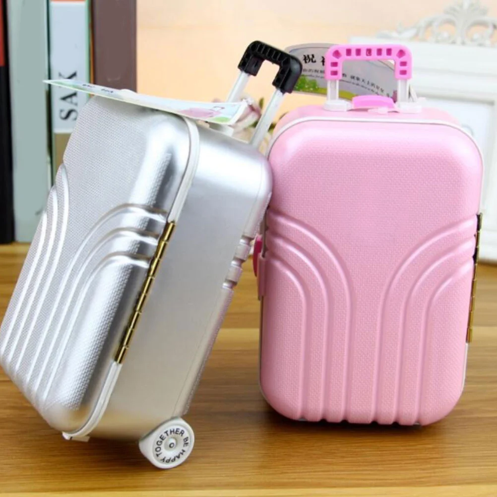 1pc Gepäck Piggy Silber Mini Spardose Für Kinder Mini Spardose Retro Spardose Reise Thema Dekorative Münze bank Geschenk