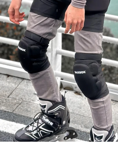 Imagen 2 del producto BARBOK-rodilleras deportivas para Fitness, conjunto de protección para bicicleta de montaña y ciclismo, soporte para rodillera, Protector de rodilla para motocicleta de descenso MTB