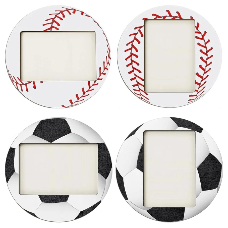 

2Pcs Baseball Soccer Photo Frames Sports Themed Tabletop Display Picture Holders for Home Decors for Athletes Team Dropship