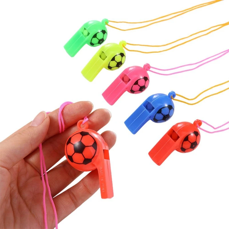 

10pcs Mini Whistle Plastic Multifunction With Rope Kid Football Soccer Rugby Cheer Leading Whistle Kids Gifts(send By Random)
